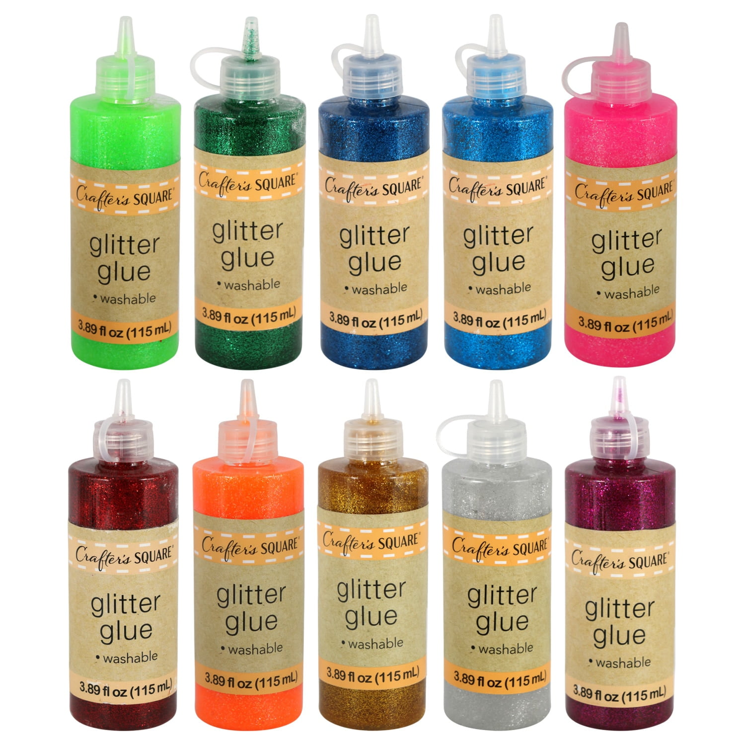 Glitter Glue, Assorted Colours, 118 ml, 12 Bottle