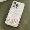 thumbnail image 1 of Glitter quicksand cute cat bow dog cartoon bow bracelet phone case for iPhone 15 Pro Max 12 13 14 11 Promax shiny cover, 1 of 7