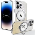 thumbnail image 1 of GlitterCasefor iPhone 7 / 8 / SE 2022 & 2020, 360 Rotating Kickstand Drop Protection Anti-Scratch Shockproof Anti-Slip Gradient Color Phone Case for iPhone 7 / 8 / SE 2022 & 2020, Silver, 1 of 7