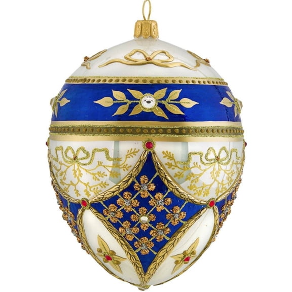 Glitterazzi Regal Jeweled Egg Polish Glass Christmas Tree Ornament Royal Poland
