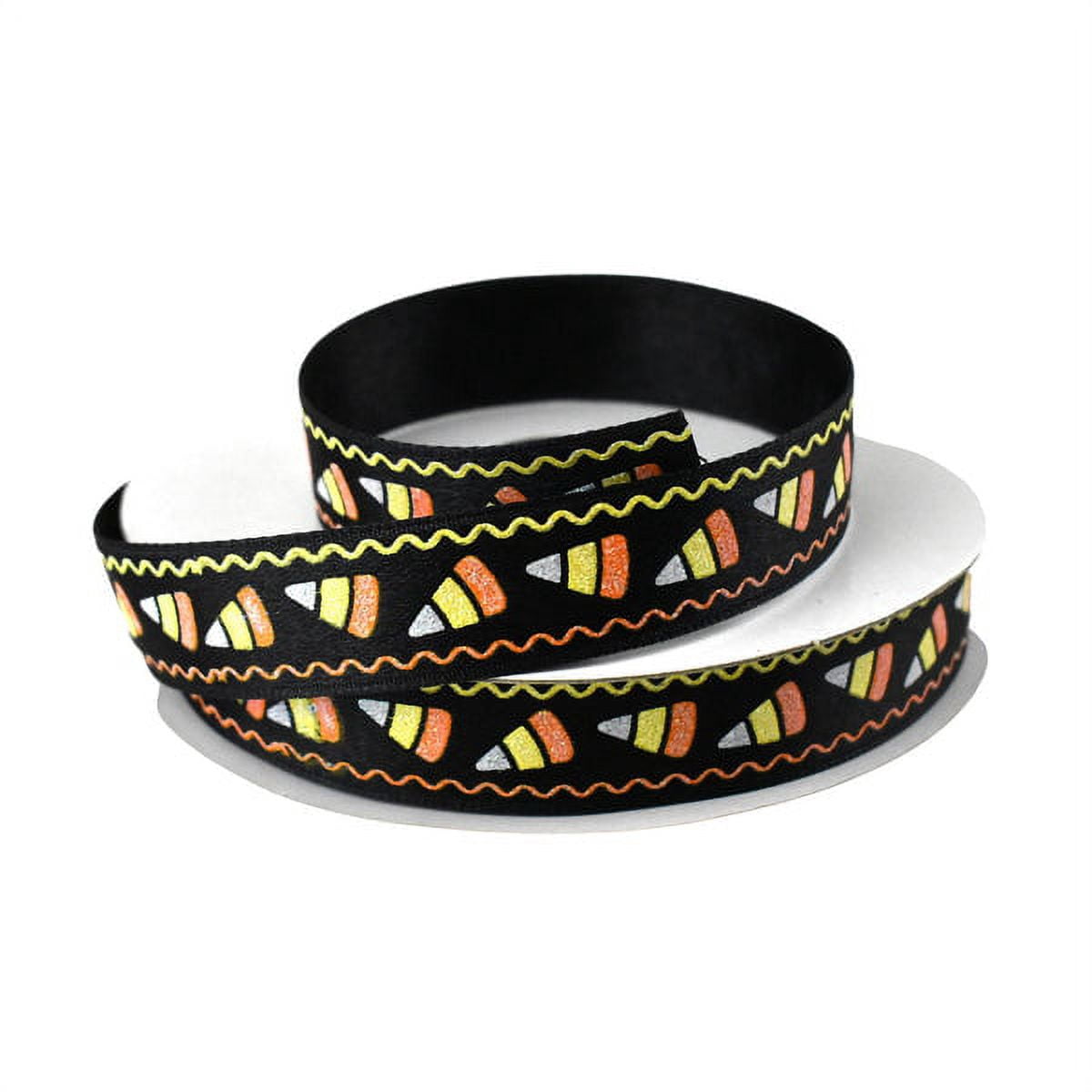 Corn Ribbons Glittered Candy Corn Satin Ribbon, 5/8-Inch, 10-Yard - Walmart.com