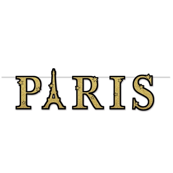 Glittered Paris Streamer 91 By 2"-11 1 By 2" X 3'- 12 Pack(1 Per Package)