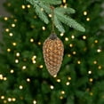 thumbnail image 1 of Glittered Pine Cone Glass Christmas Ornaments - 5" - Brown - 4ct, 1 of 7