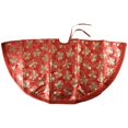 thumbnail image 1 of Glittered Poinsettias Christmas Tree Skirt, 47-1/4-Inch - Red/Gold, 1 of 3