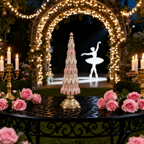 Glittered Resin Ballerina Shoe Tree, Pink Ballet Christmas Tree Ornament, Elegant Home Decoration, Perfect Gift and Present for the Holidays