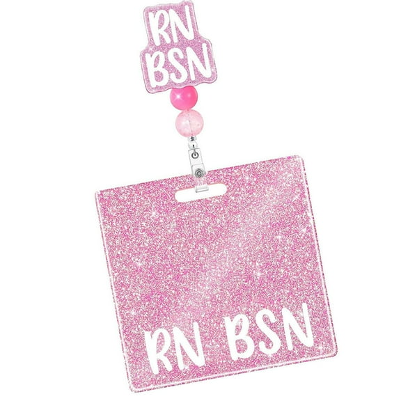 Glittering Badge Reels ID Badge Holder Retractable Nurse Badge Cards for Office