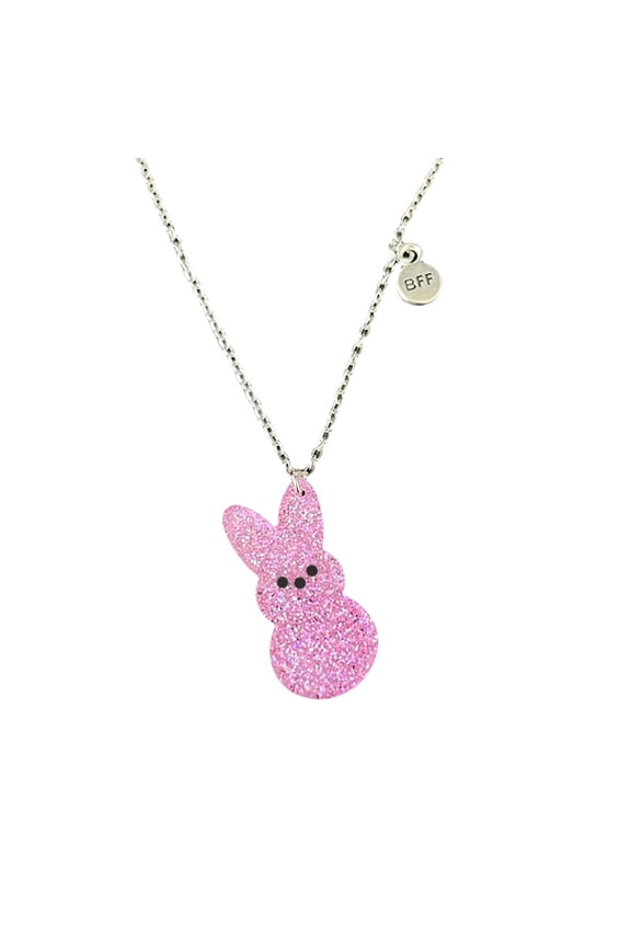 Glittering Bunny Rabbit Necklace Cute Colorful Easter Rabbit Pendant Necklace Spring Holiday Party Jewelry for Women