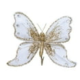 thumbnail image 1 of Glittering Butterfly Christmas Ornaments Elegant Fabric with Sequin and Gold Dust Tree Hanging Decor for Ceiling Wreath and Holiday Party Enhancements, 1 of 8