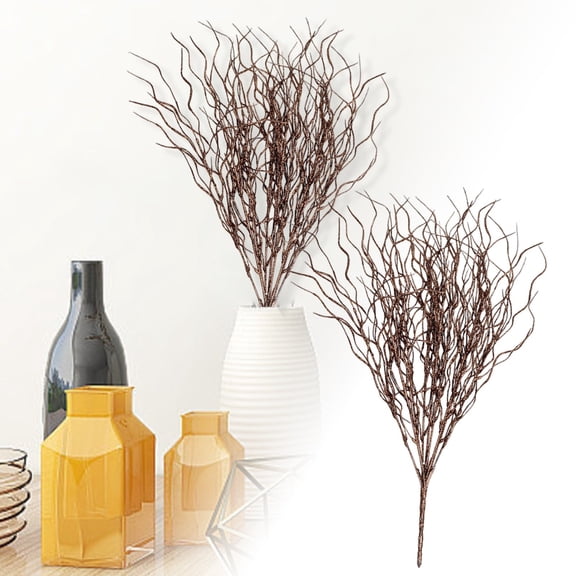 Glittering Decorated Curly Beard Sticks for Small Vases Enhance Holidays Weddings Parties