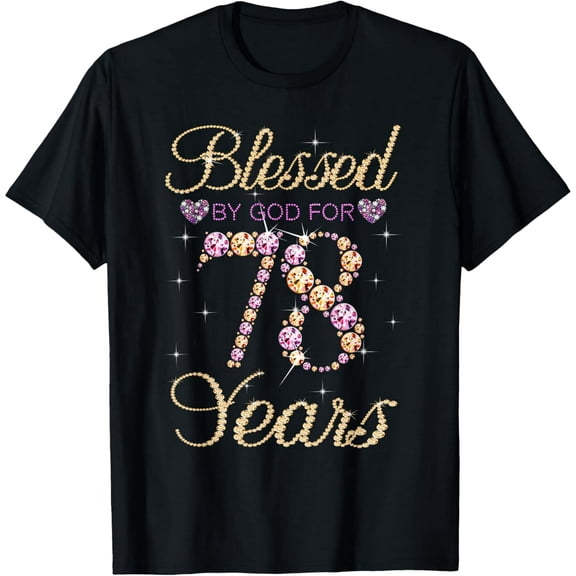 Glittering Diamond 78th Birthday Gift Tee for Women Short Sleeve Graphic