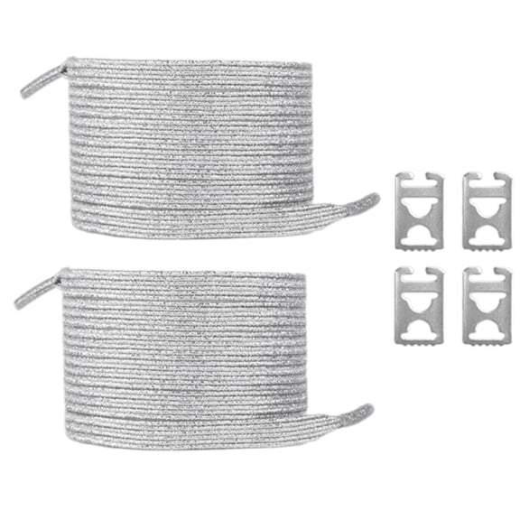 Glittering Elastic Not Tie Shoelaces with Metal Clips for Quick Wear for Daily Commute Fitness and Outdoor Activity