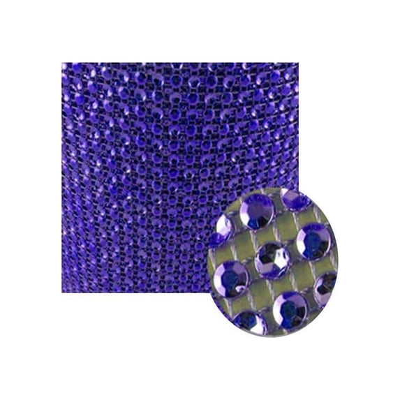 Glittering Faux Diamond Dazzling Faux Rhinestone Mesh Ribbon Wrap for Arts and Crafts Decorations and Cake Decorations, 1 Strip 4-1/2 Inch x 3 Feet - Royal Blue
