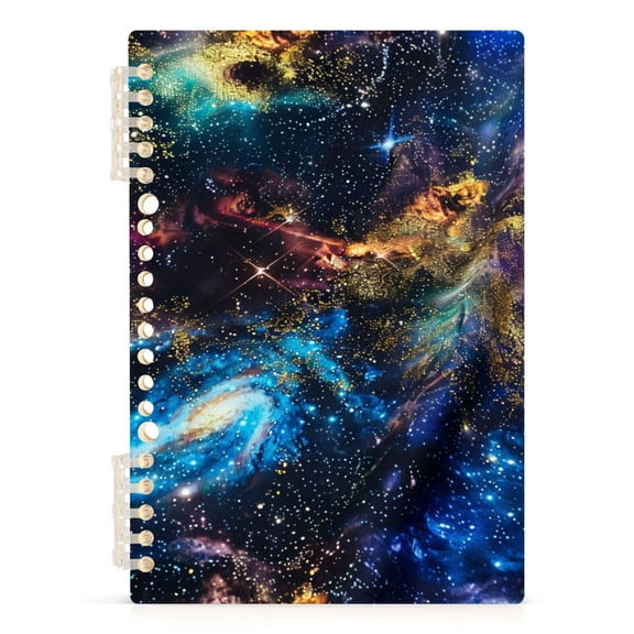 Glittering Galaxy Shiney Spiral Journal Notebook College Ruled Notebook 8.3" x 5.7" A5 Lined Thick Paper Page