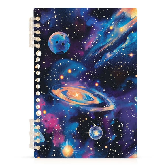 Glittering Galaxy Space Spiral Journal Notebook College Ruled Notebook 8.3" x 5.7" A5 Lined Thick Paper Page