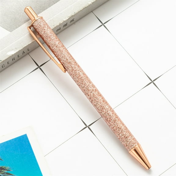 Glittering Gold Dust Click Pen – Elegant Writing Companion 1ml Pencil curler