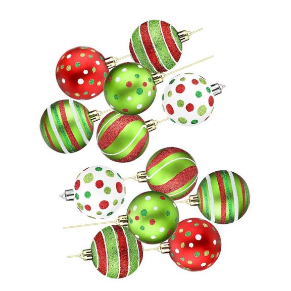 Glittering Green Plastic Baubles Yuletide Christmas Tree Christmas Baubles for Pleased Tree Display
