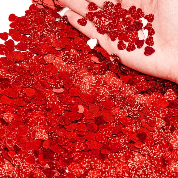 Glittering Heart Shape Confetti Shimmering Heart Shape PVC Confetti for Wedding Valentine's Day Table Centerpieces