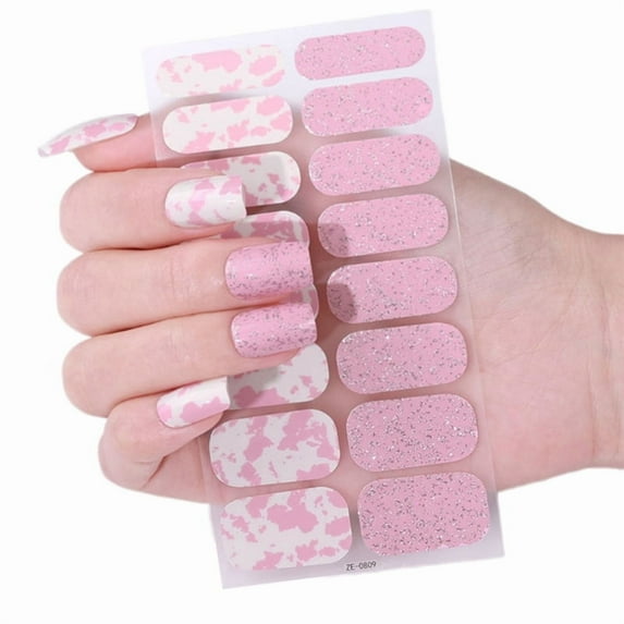 Glittering Nails Polish Wraps Gels Nail Strips French Tip Gels Nail Sticker Gels Nail Wraps Nail Art Decoration