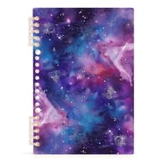 Glittering Purple Galaxy Spiral Journal Notebook College Ruled Notebook 8.3" x 5.7" A5 Lined Thick Paper Page