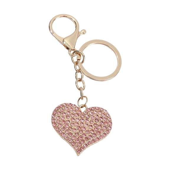 Glittering Rhinestones Heart Keychain Jewelry Item Alloy Bag Ornament Charm