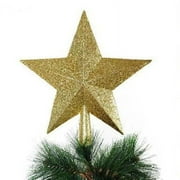 Glittering Star Christmas Tree Topper Shatter-Resistant Plastic Festive Decor Ornament Gift Christmas Tree Top Star