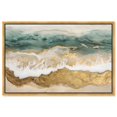 thumbnail image 1 of Glittering Waves of Dawn Canvas Coastal Abstracts by Art Remedy, Gold Frame, 24" x 16", 1 of 7
