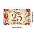 thumbnail image 1 of Glittery 25th Birthday Banner with Balloons Stars Background Party Decoration Photography Props for Birthday Party Celebration Event Decor Backdrop, 1 of 7