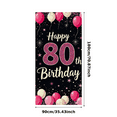 thumbnail image 1 of Glittery 80th Birthday Banner with Balloons Stars and Fireworks Background Party Decoration Photography Prop Birthday Party Supplies Backdrop for Celebrations, 1 of 6