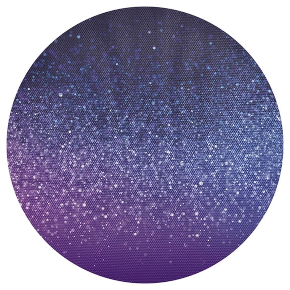Glittery Background in Purple and Blue PVC Round Grid Placemat Table Mat 1 Pc 15.4" x 15.4"