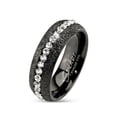 thumbnail image 1 of Glittery Black Ion Plated Stainless Steel Zirconia Wedding Band Ring Size 11, 1 of 2
