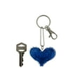 thumbnail image 1 of Glittery Blue Heart Shaped Silver-tone Key Chain With Trigger Snap KEKC5057, 1 of 1