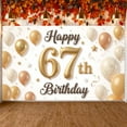 thumbnail image 1 of Glittery Design Happy 67th Birthday Banner Gold Number 67th Birthday Display Colorful Balloons Polka Dot Pattern Birthday Backdrop for 67th Birthday Party Indoor Decoration Photo Shoot, 1 of 8