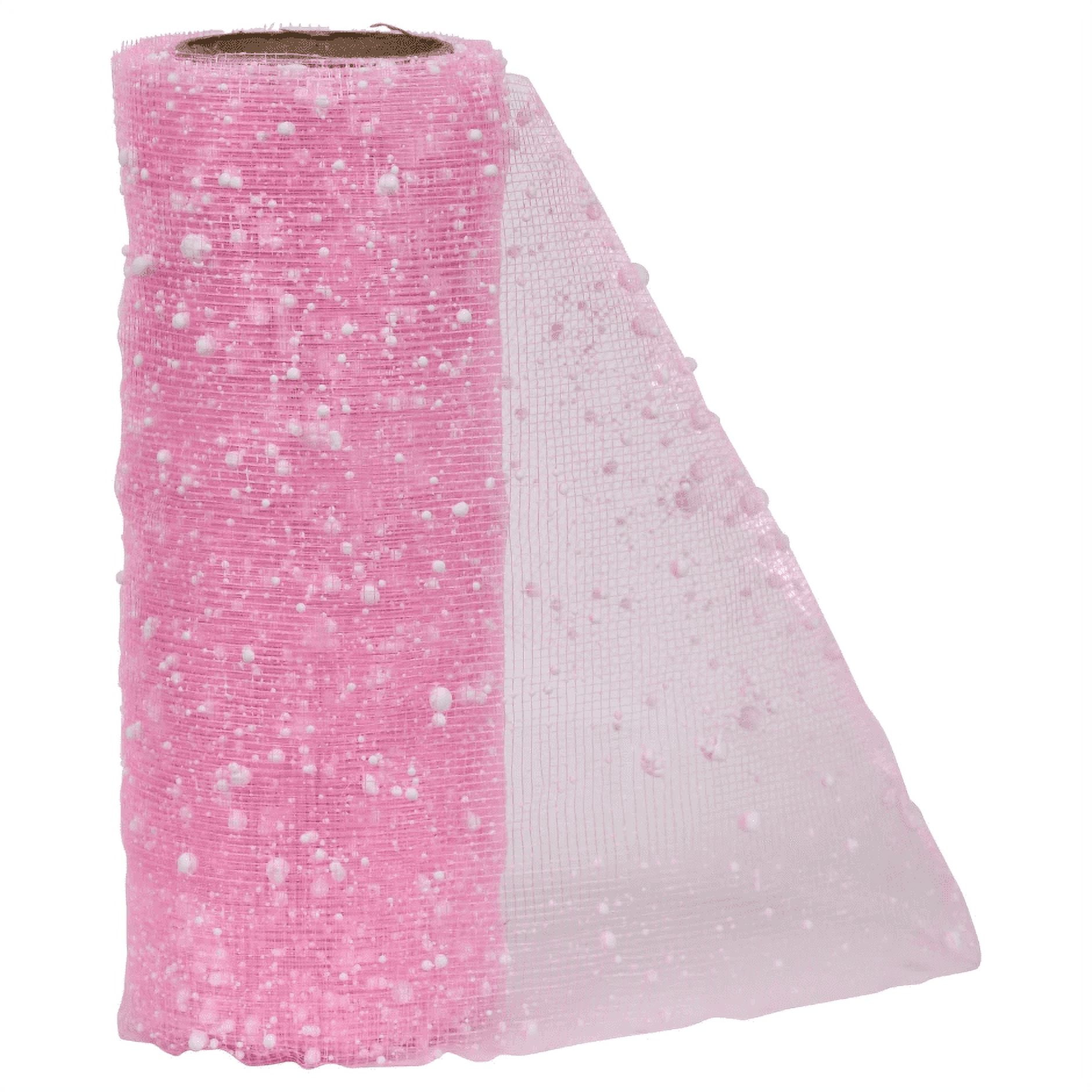 Glittery Easter Deco Mesh, 9 ft. Rolls; 6" X 3YARDS; Pink color