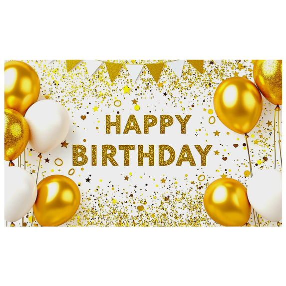 Glittery Gold Starry Background Banner for Birthday Party, Happy Birthday Decoration, Party Supplies, Photography Props, Backdrop Decor