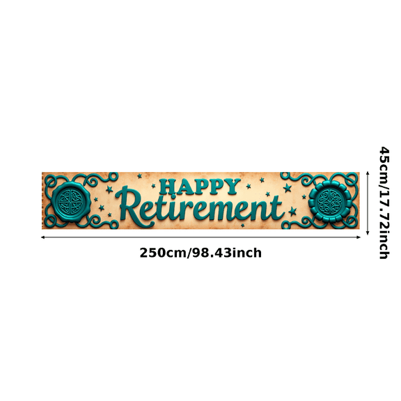 Glittery Golden Star Decorated Happy Retirement Banner Backdrop Party Supplies for Retirement Celebrations Photography Props Decors Event Decorations
