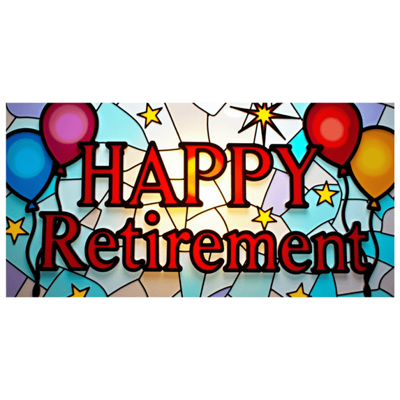 Glittery Golden Star Decorated Happy Retirement Banner Backdrop Party Supplies for Retirement Celebrations Photography Props Decors Event Decorations