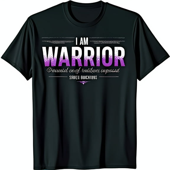 Glittery I AM Graphic Black T-Shirt for Survivors