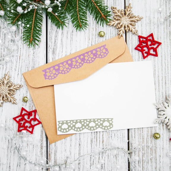 Glittery Lace Tape Assorted Color Decorative Adhesive Tape for DIY Scrapbook and Photo Album