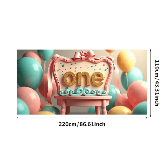 Glittery One Letter Banner for First Birthday Party Decorative Backdrop Party Supplies Photography Props Balloon Decorations Celebration Background