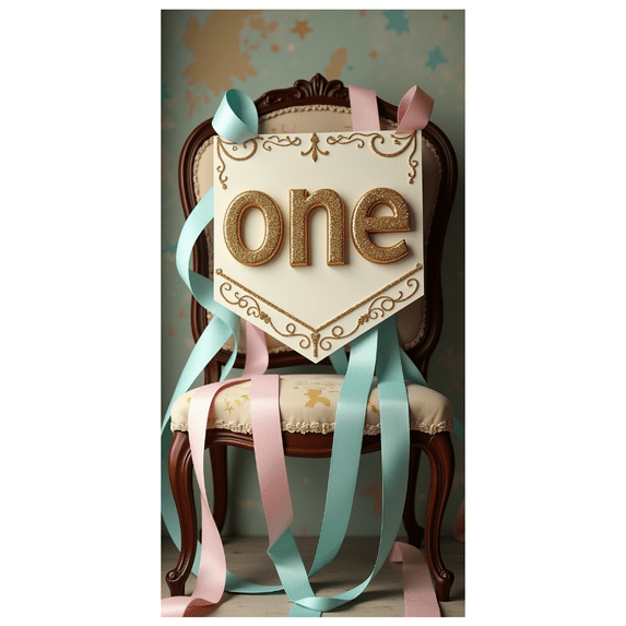 Glittery One Letter Banner for First Birthday Party, Decorative Backdrop Party Supplies, Photography Props, Photo Background, Decors for Celebration