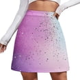 thumbnail image 1 of Glittery Pastel Abstract Art Women's High Waist Skirt Stretchy Casual Mini Skirt, 1 of 8