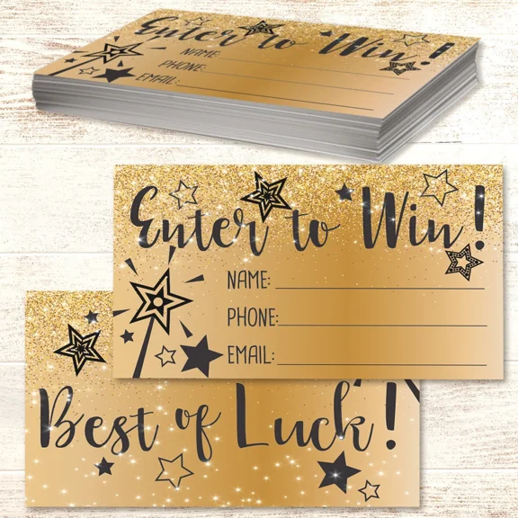 Glittery Raffle Cards Enter To Win!-Set Of 50 Blank Raffle Stationery-For Fairs