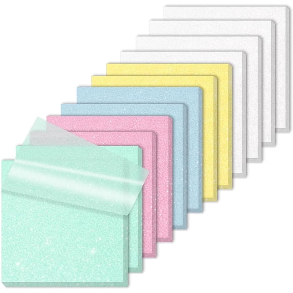 Glittery Sticky Notes, Transparent Glitter Sticky Notes, Sparkly Post It Notes