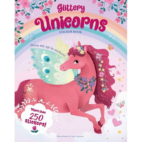 Glittery Unicorns Sticker Book, (Paperback)