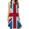 thumbnail image 1 of Glittery Union Jack Flag Dress Elegant Party Dresses Evening Dresses Women Dress Sleeveless Dress Ladies Dresses, 1 of 4