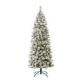 thumbnail image 1 of Glitz Design Glitzhome 7.5ft Pre-Lit Flocked Pencil Pine Artificial Christmas Tree with 350 Warm, 1 of 8