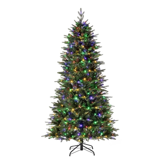 Glitz Design Glitzhome 7.5ft Pre-Lit Green Fir Artificial Christmas Tree (2014600011)