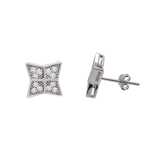 Glitz Design Kite Shape Pave Earrings