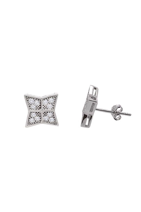 Kite Shape Pave Earrings