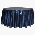 thumbnail image 1 of Glitz Sequins Navy Blue (New Tone) Tablecloth 132 Inch Round for Wedding Reception, Party, Banquet, Bridal Shower, 1 of 1